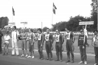 Moeder Cathy Muller op het WK Karting Nijvel '80