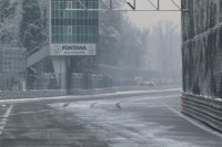Een besneeuwde Autodromo Nazionale di Monza