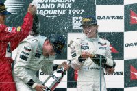 Schumacher - Coulthard - Hakkinen: podium 1997
