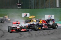 Aanrijding tussen Jenson Button & Sebastian Vettel