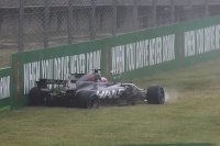 Romain Grosjean kwam tot stilstand aan de andere kant van de baan