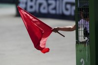 Rode vlag tijdens de GP van Brazilië