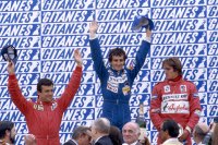Patrick Tambay links met Alain Prost en Eddie Cheever