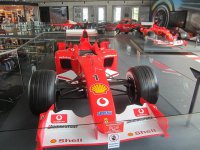 Enkele Ferrari's van de recordkampioen: F2002, F2003 en F2004