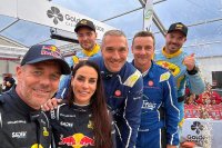 Cédric Cherain op het podium van de Rallye Charlemagne