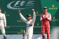 Rosberg, Hamilton en Vettel