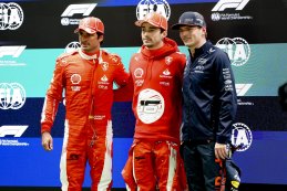 Carlos Sainz, Charles Leclerc en Max Verstappen