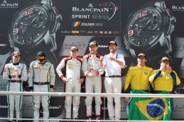 Podium na  Blancpain sprint series Zolder 2015 hoofdrace