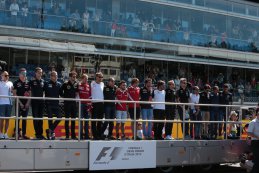 Piloten tijdens Italiaans volkslied F1 GP Italië 2015