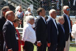 Bernie Ecclestone en Mario Renzi op de starting grid van de  GP F1 Monza