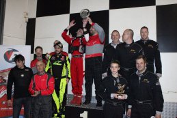 Podium celebrity race Bert Longin's No brakes karting trophy t.v.v. VZW Oostrem te Herent