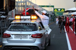 Lewis Hamilton in Medical Car