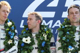 Brendon Hartley, Timo Bernhard en Earl Bamber - winnaars 2017 24 Hours of Le Mans