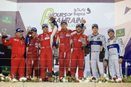 Podium GTE-klasse FIA WEC 6H Bahrein 2017