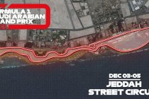 Het Jeddah Street Circuit in Saoedie-Arabië virtueel getoond